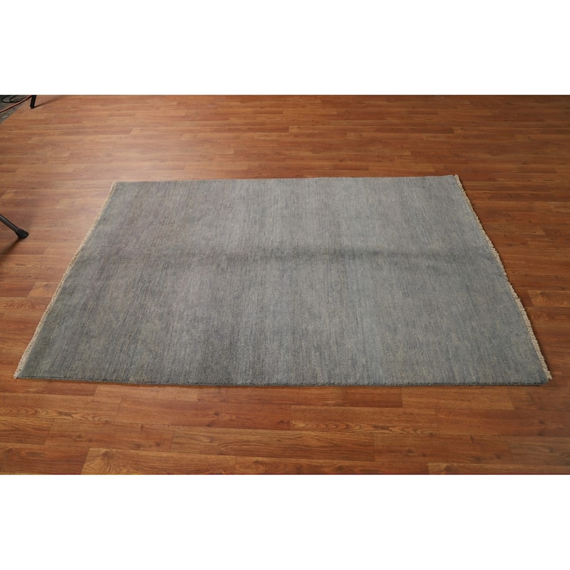 Gray Gabbeh Modern Rug Handmade Oriental Wool Carpet - 3'10"x 5'11"