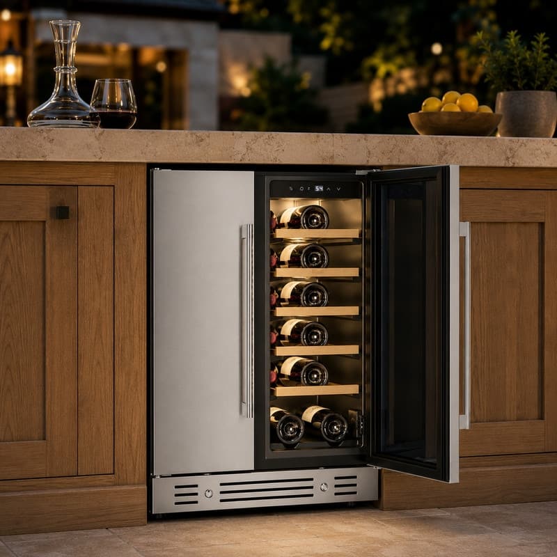Yeego Outdoor/ Indoor 24 inch 60-Can Beverage Wine Refrigerator, Built-in/ Freestanding Drink Cooler for Patio