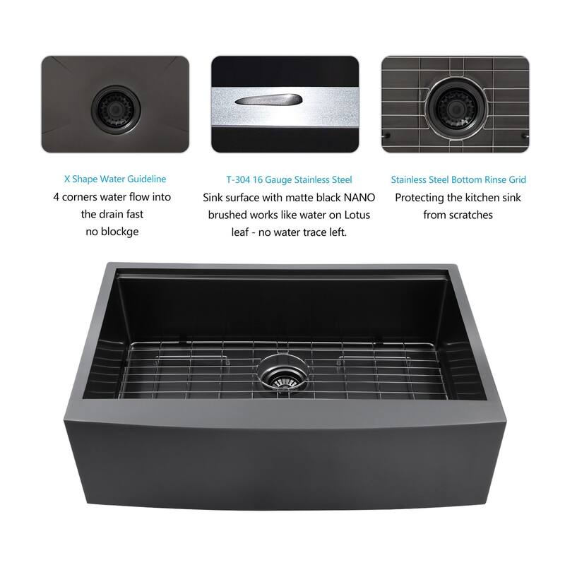 Farmhouse Apron Single Bowl Stainless Steel Workstation Kitchen Sink