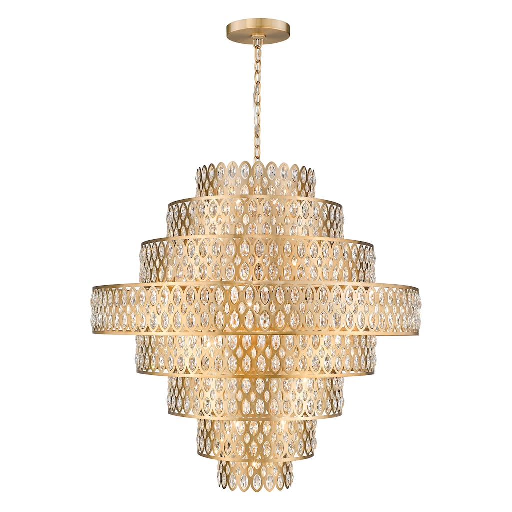 Dealey 25 Light Pendant - Heirloom Brass