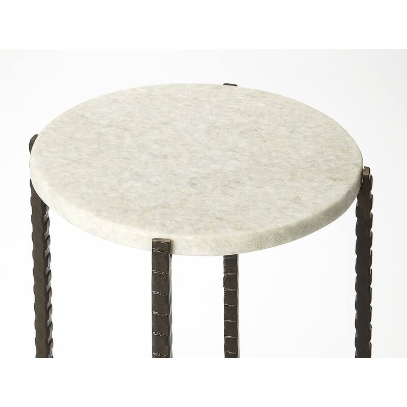Nigella Round Marble and Metal Accent Table