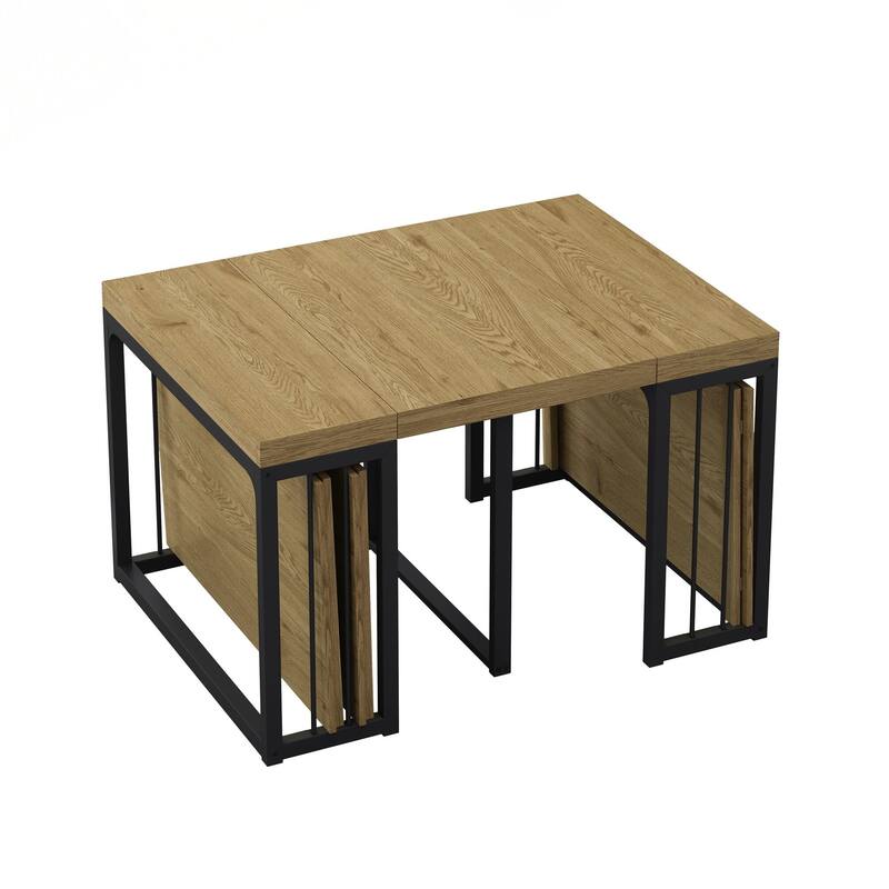 23.62" - 118" Stretching Length, Modern Extendable Dining Table,Seats 2-10 People,,Space-Saving Wood Dining Table for Kitchen
