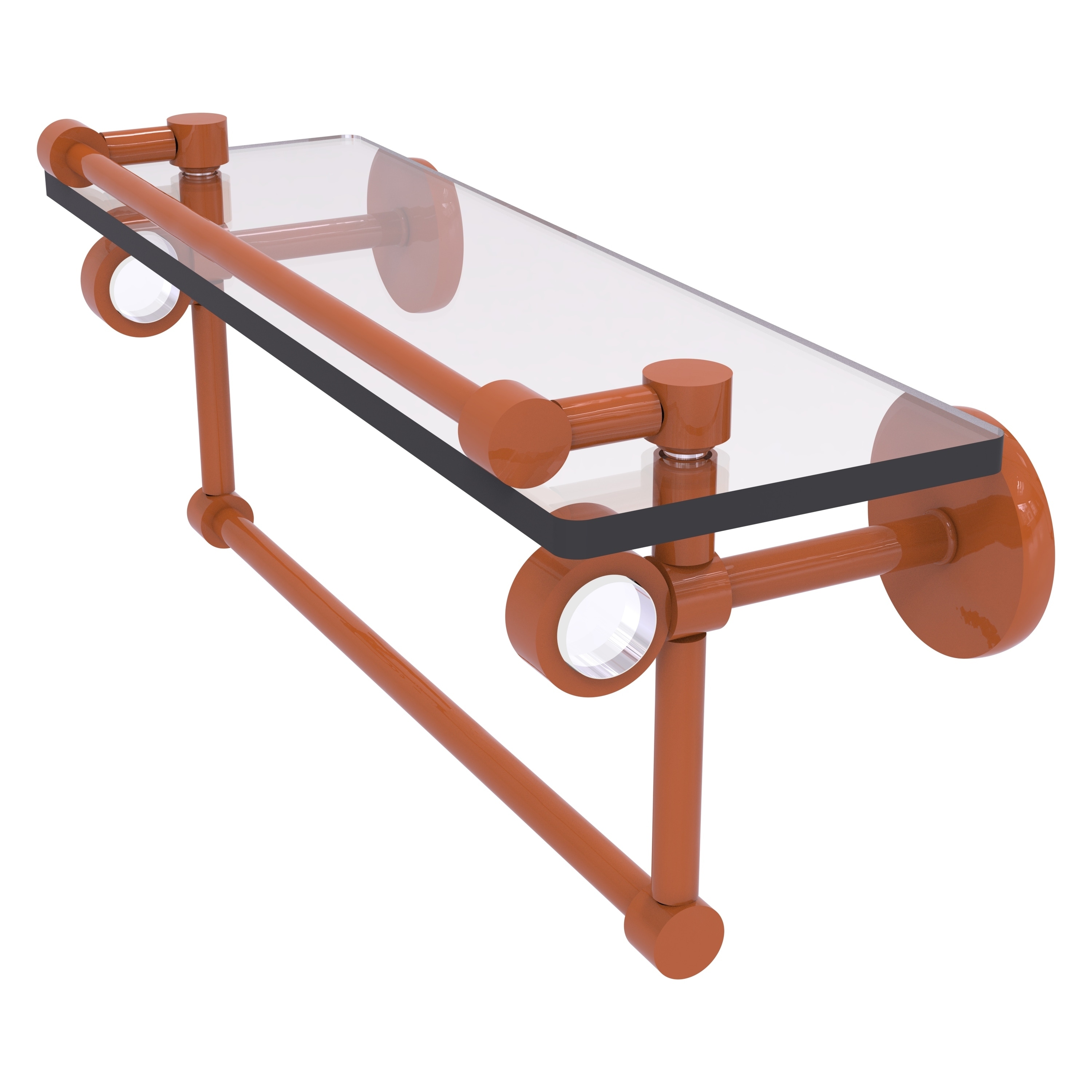 Allied Brass Clearview Collection 16 Inch Glass Shelf with Gallery Rail and Towel Bar