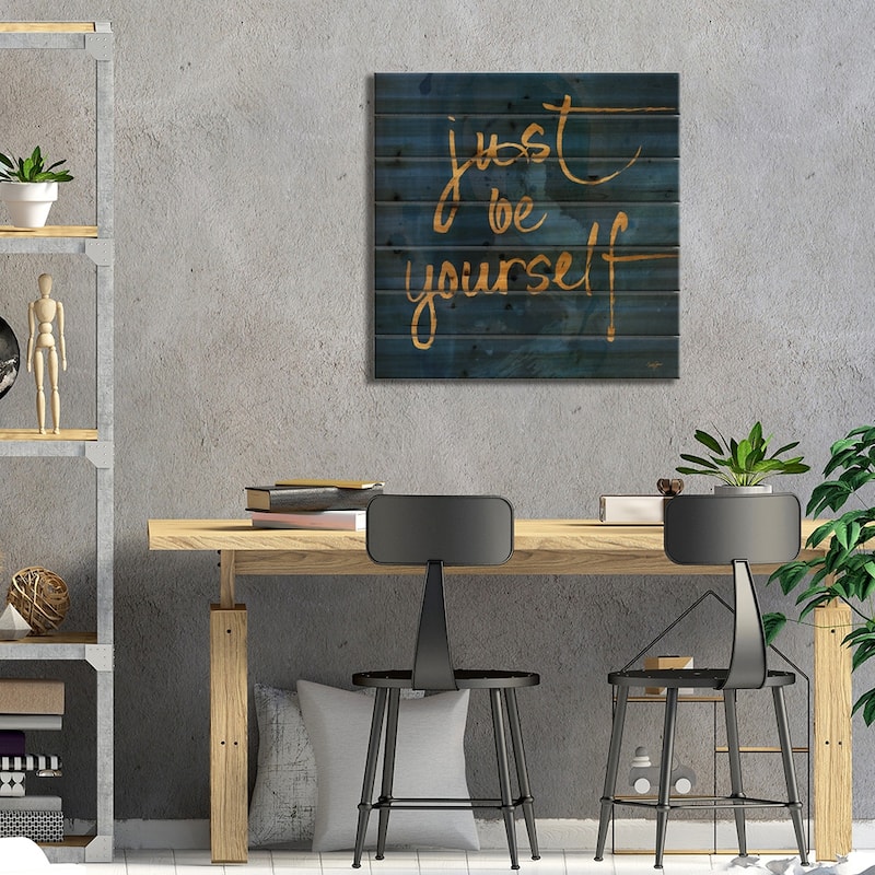 Brave Yourself I Print On Wood by Nola James - Multi-Color