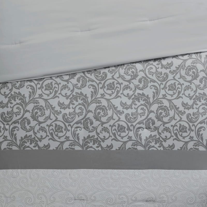 Embroidered 8 Piece Comforter Set Neutral