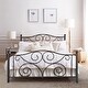 Countryside Scroll Black Iron Bed by VECELO - Thumbnail 5