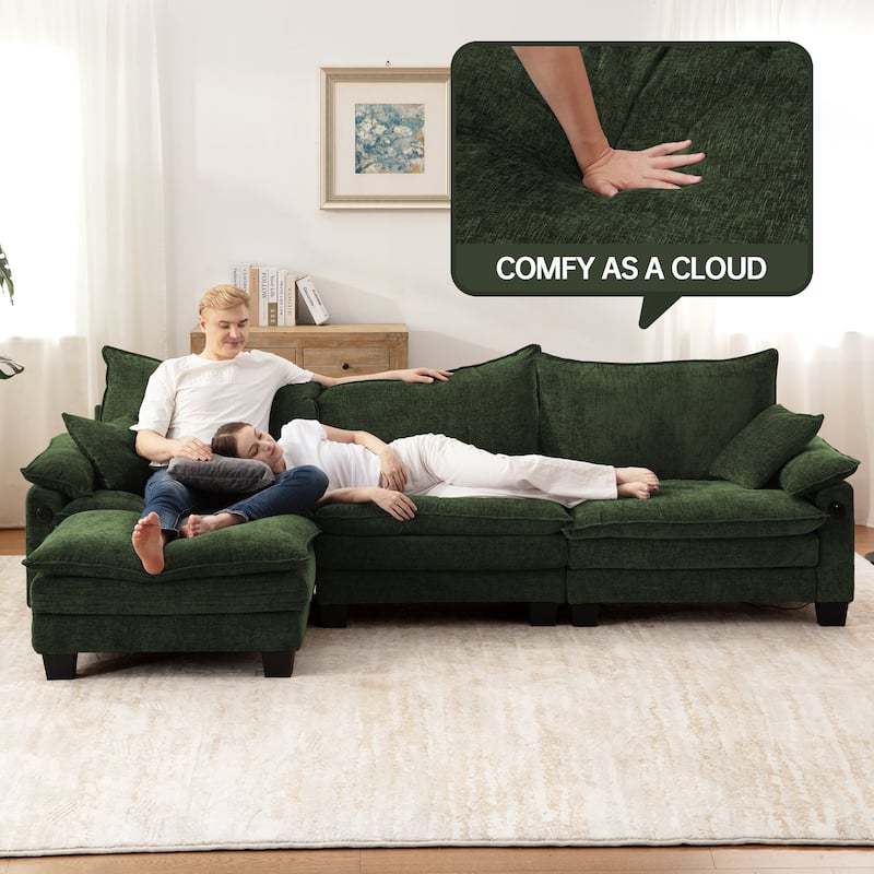 Living Room Furniture Sets, Modular Sectional Sofa Set with Ottoman for Living Room, Convertible Sofa Couch