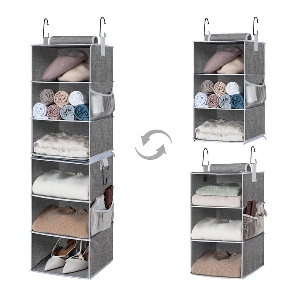 slide 2 of 10, StorageWorks 6-Tier Detachable Hanging Closet Organizer