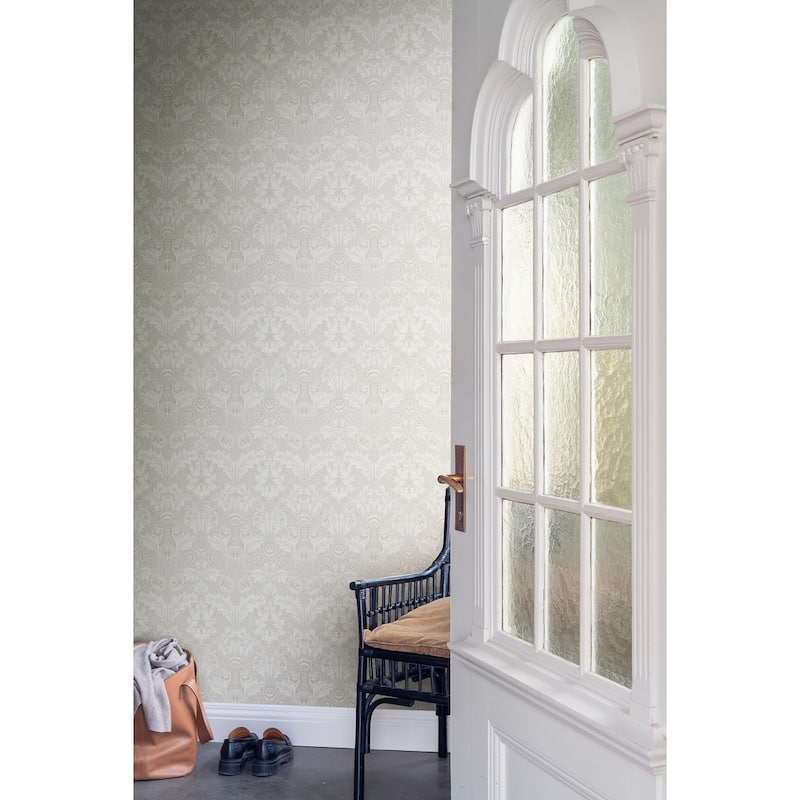Myrtle Dove Floral Ogee Wallpaper