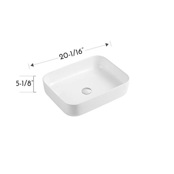 DAX Ceramic Rectangle Bathroom Vessel Basin - Bed Bath & Beyond - 39047781