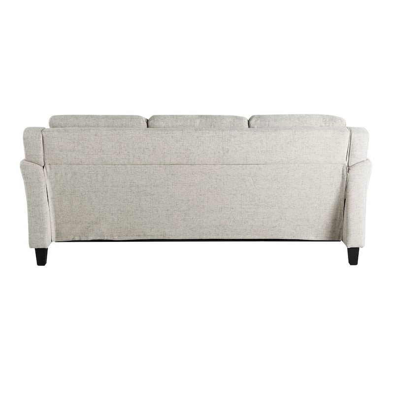 Modern 3-Seater Microfiber Upholstered Sofa with Tufted Cushions and Flared Arms Black Legs - 32.7'' H X 78.7'' W X 31.5'' D