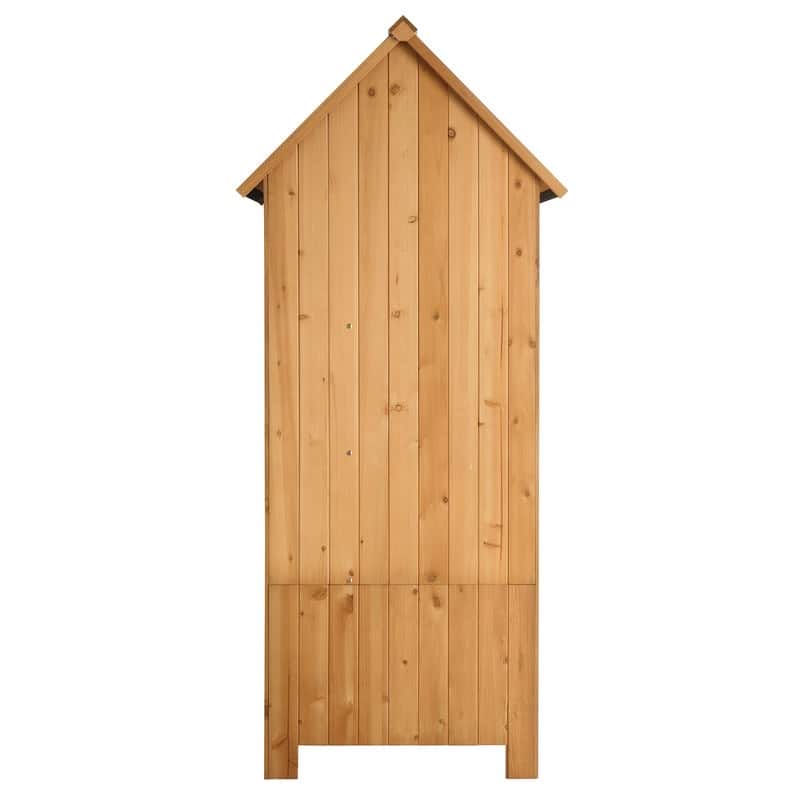 Fir Wood Garden Shed Outdoor Wooden Storage Cabinet with Single Door & Lockers