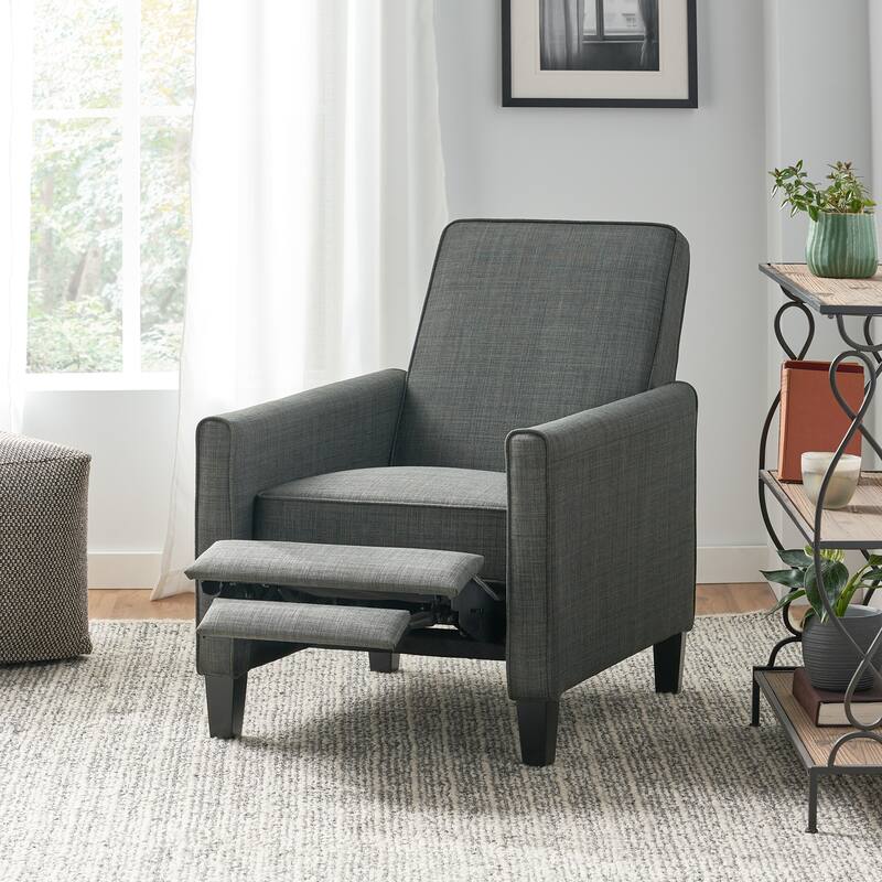 Roomfitters Fabric Push Back Chair for Elegant Home Decor, Navy Blue
