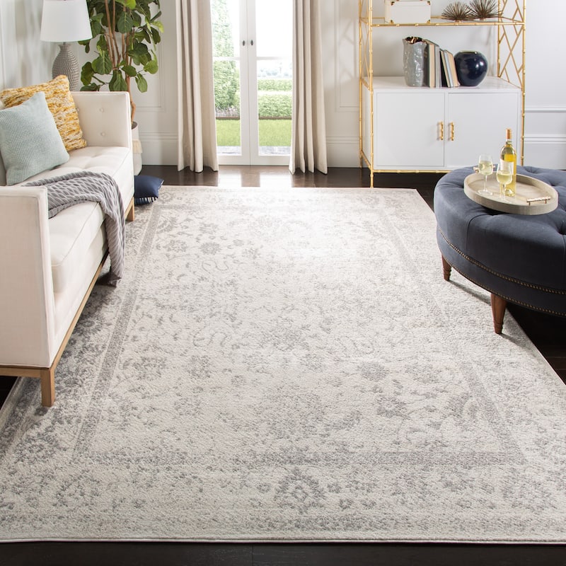 SAFAVIEH Adirondack Dakota Rustic Shabby Chic Distressed Rug - 12' x 18' - Ivory/Silver