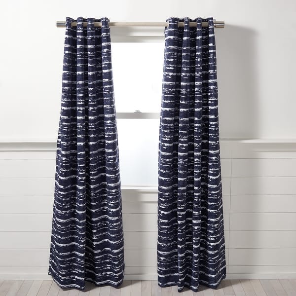 slide 2 of 12, SAFAVIEH Brynleigh 52" x 84" Window Treatment Curtain Panel Navy - 52"Wx96"L