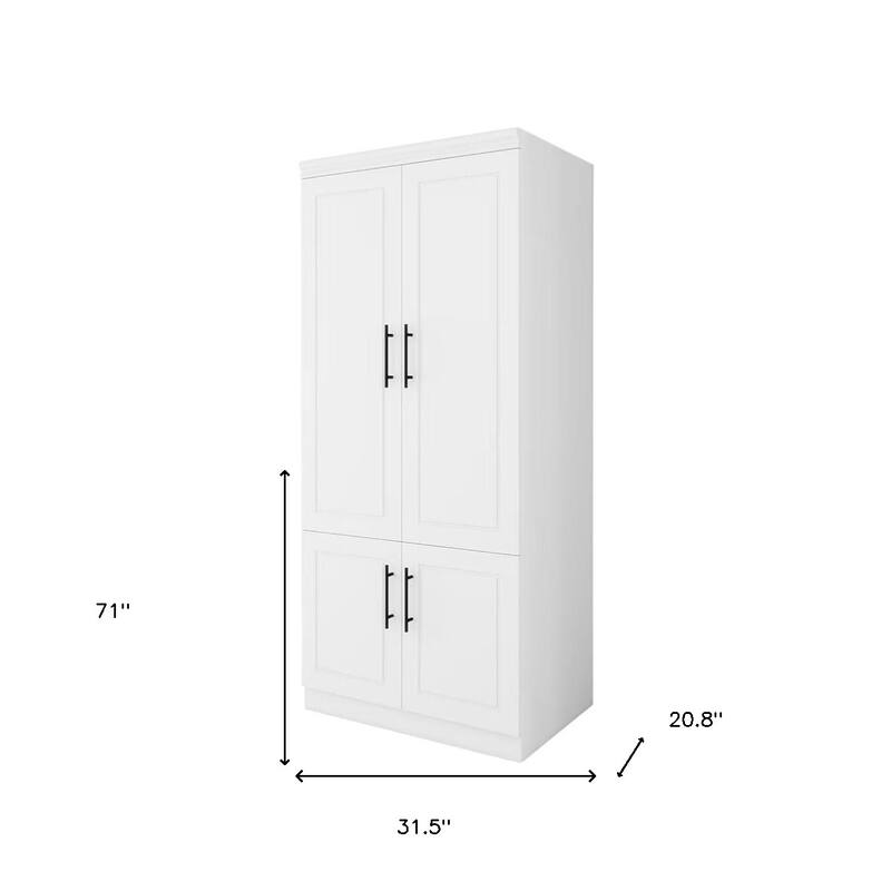 HomeRoots 71" White Four Door Combo Dresser