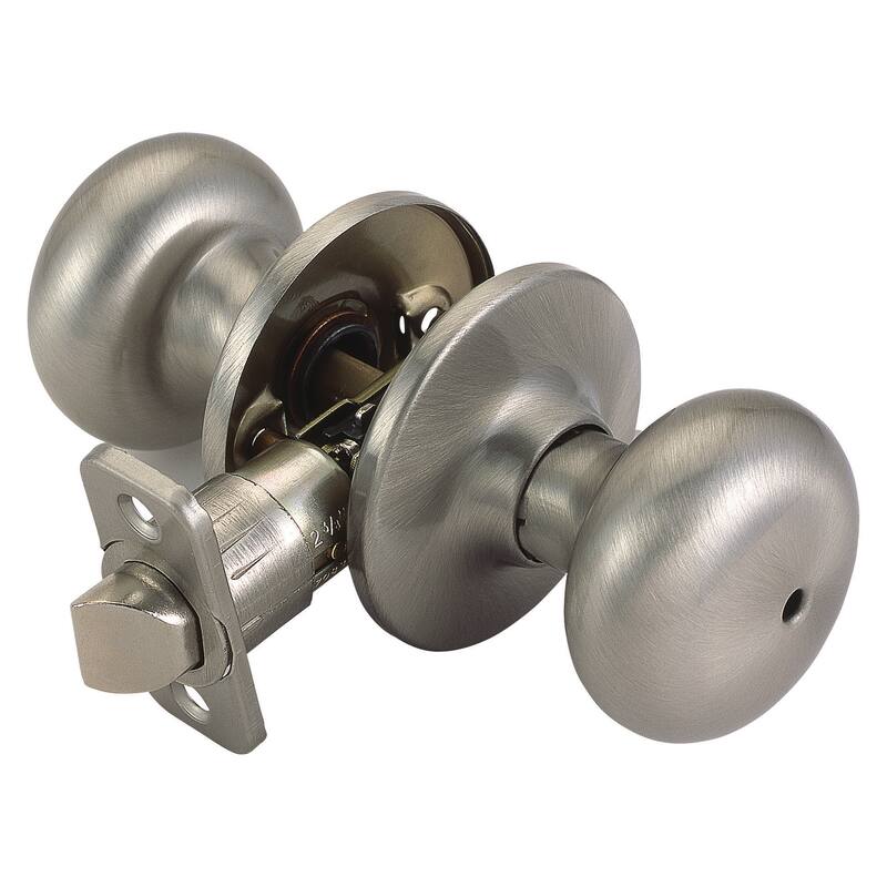 Design House 741314 Cambridge Universal 6-Way Privacy Bed and Bath Door Knob Satin Nickel