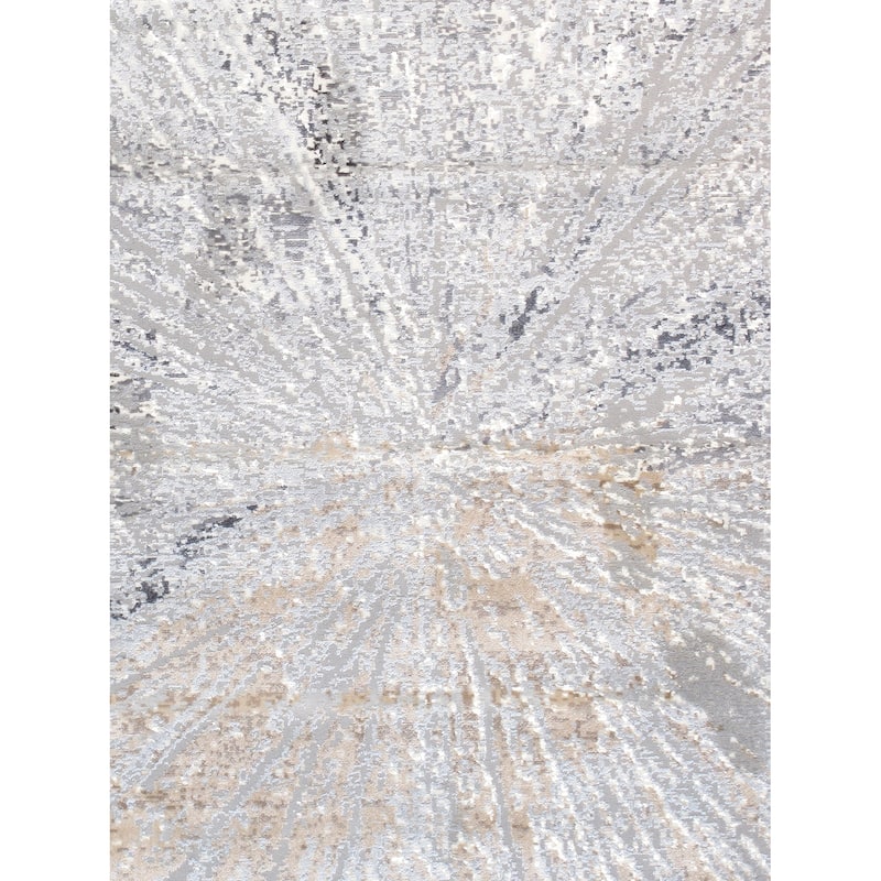 Pasargad Home Starburst Design White/Grey Area Rug