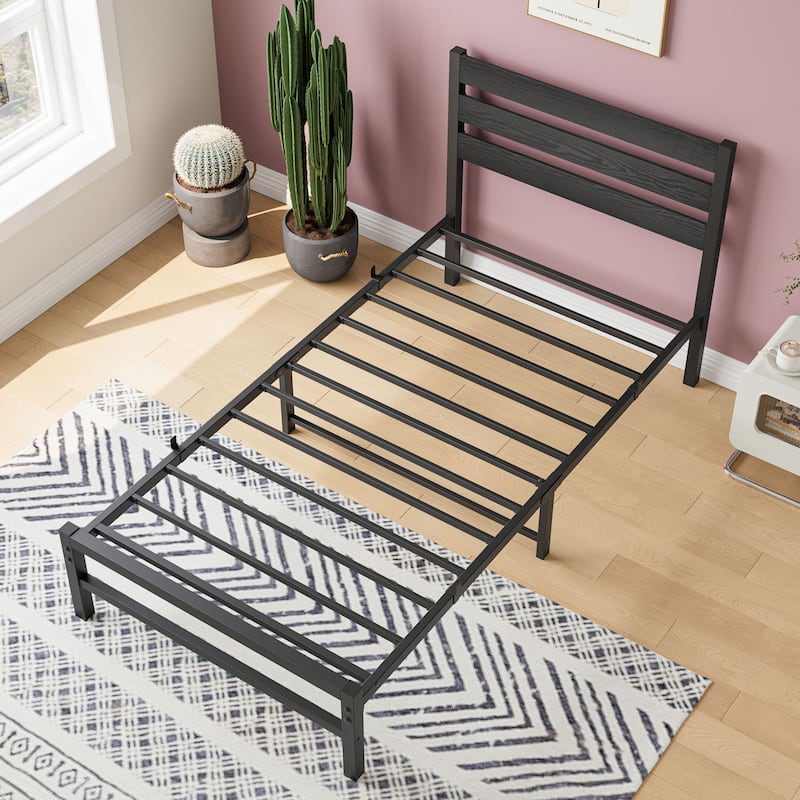 Rustic Vintage Wooden Platform Bed Frame