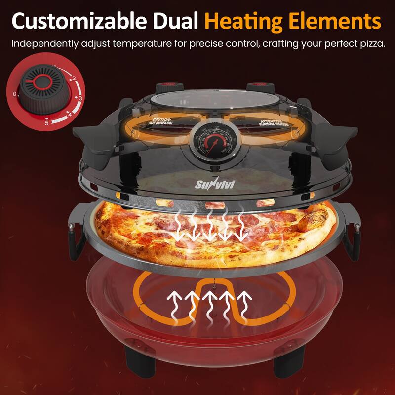 1200W Indoor/Outdoor Portable Electric Pizza Oven