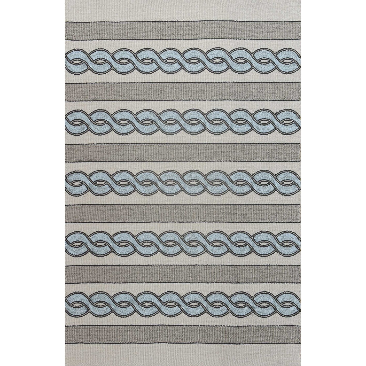5'X7' Ivory Spa Hand Hooked Uv Treated Cable Stitch Indoor Outdoor Area Rug 5'X7' Ivory Spa Hand Hooked Uv Treated Cable Stitch Indoor Outdoor Area Rug