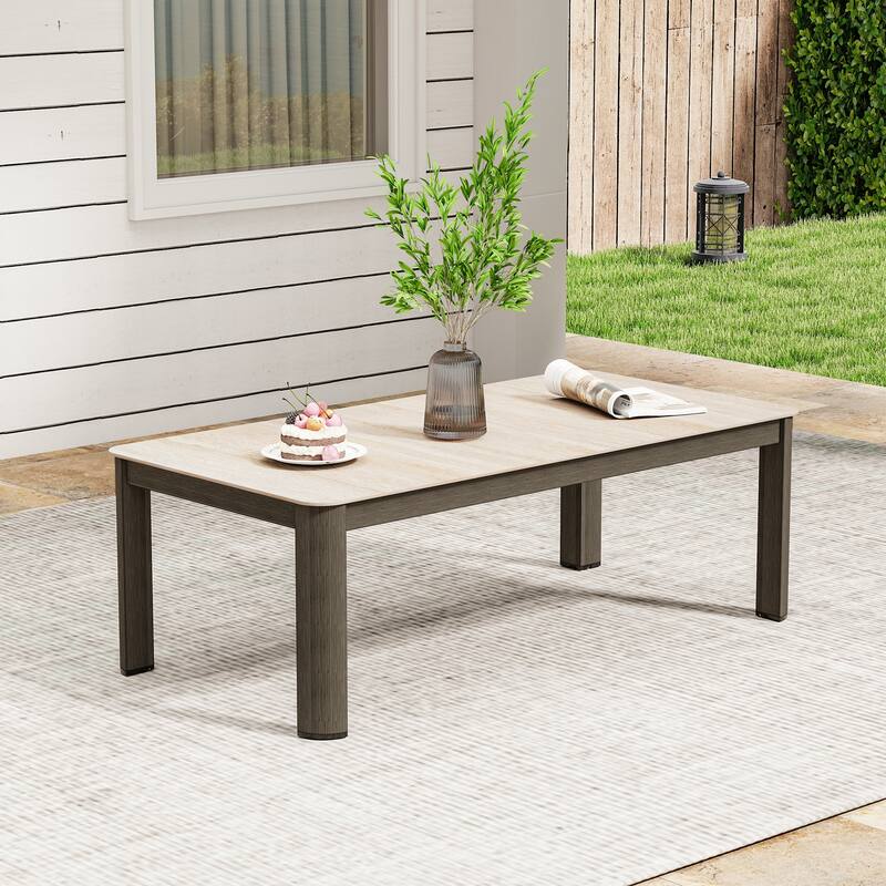 Nimbus 1-Piece Brown Aluminum Outdoor Coffee Table - 47 x 23