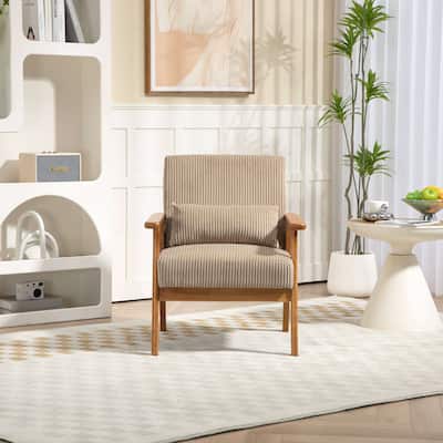 Solid wood frame armchair Velvet fabric lounge chair, for Living Room Bedroom Studio chair