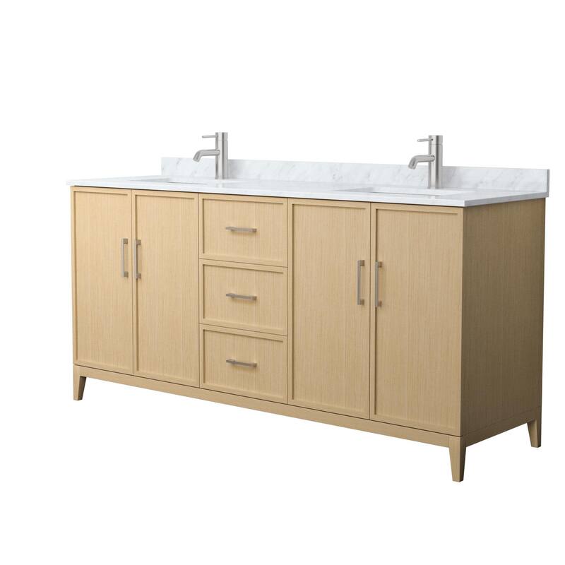 Wyndham Collection WCH717172D-CM-UNSMXX Elan 72" Free Standing Double - White Oak / Brushed Nickel Hardware