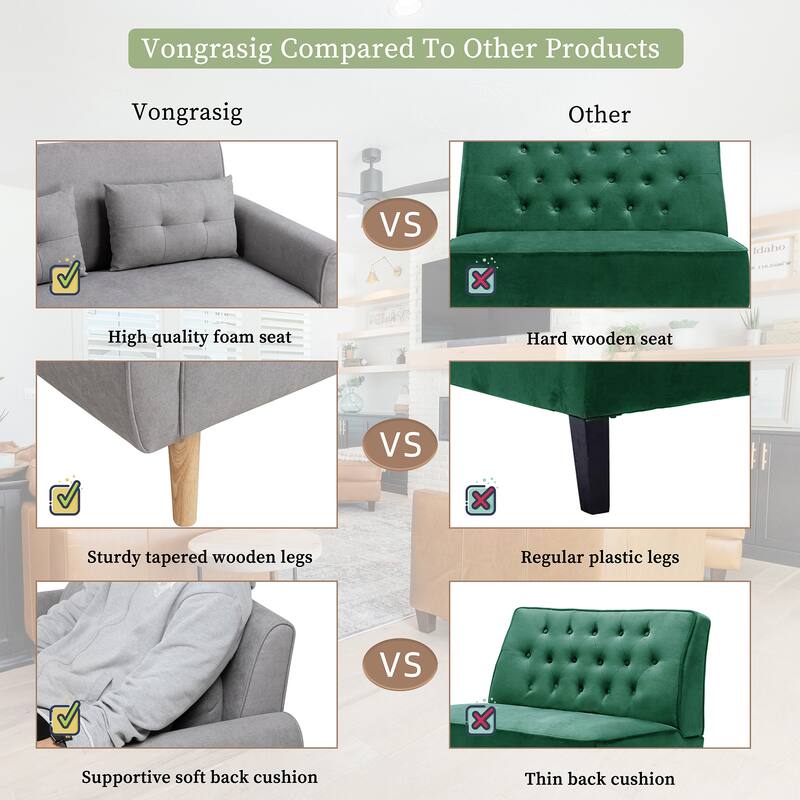 Futzca 47" Small Modern Loveseat Sofa