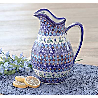 Blue Rose Polish Pottery 341 Vena Pitcher