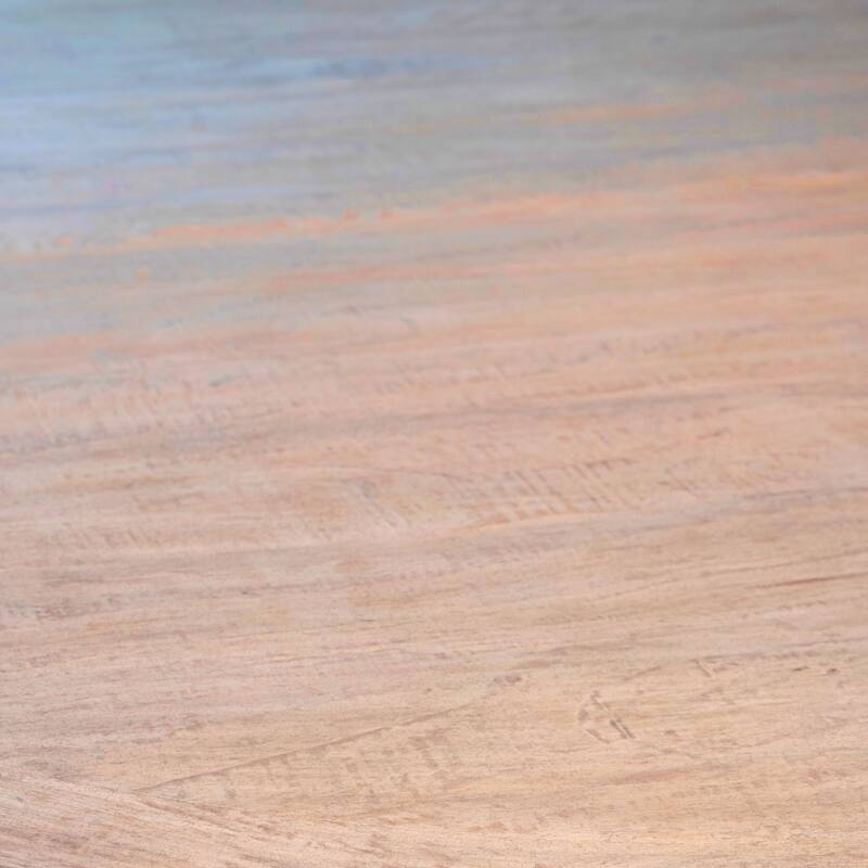Landon Round Reclaimed Pine Natural Finish Dining Table with Cross Base