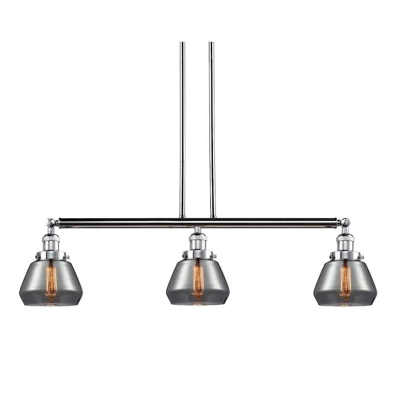 Innovations Lighting Fulton 3 Light 39" Wide Linear Chandelier - Polished Chrome / Plated Smoked