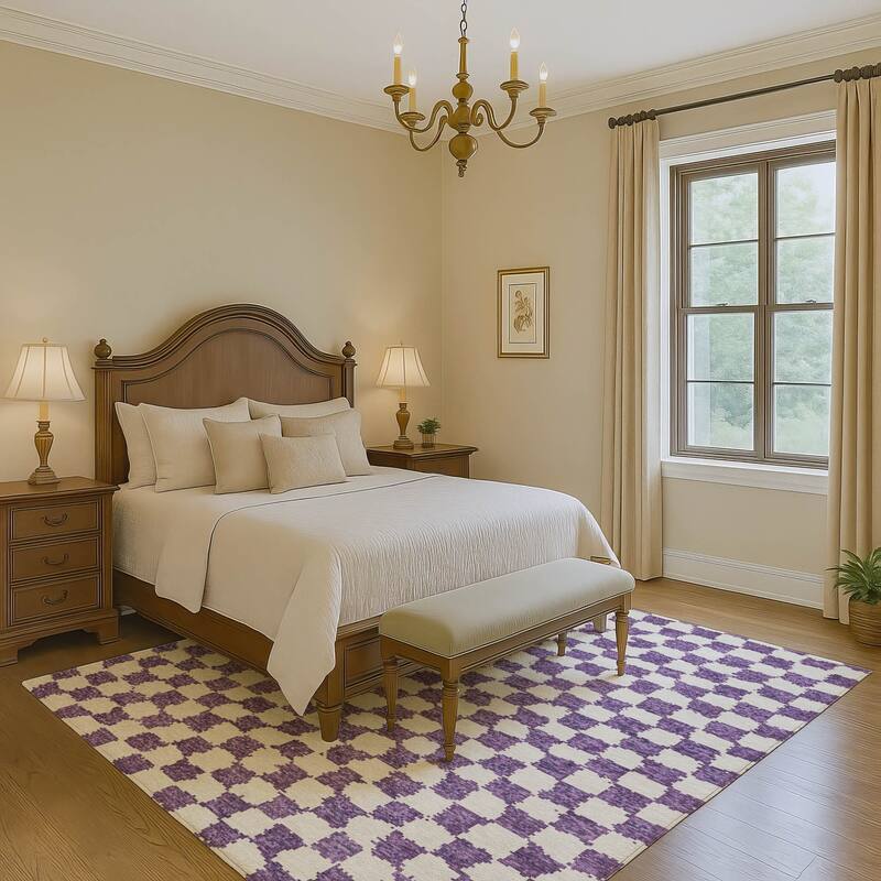 Premium Washable Super Soft Casual Checkered Mayfield Rug