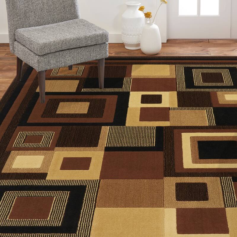 Home Dynamix Catalina Virginia Contemporary Geometric Area Rug - 3' 3" x 5' 2" - Black/Brown - Rectangle