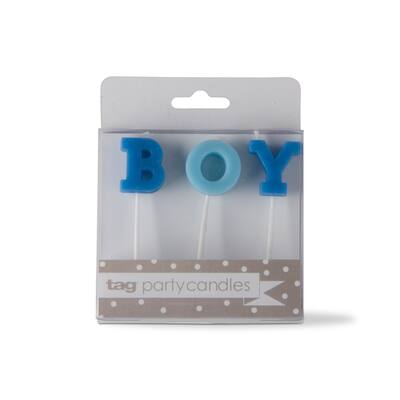 Boy Celebration Candle Set - Multicolor Sculpted Flame Candles for Everyday Use, Paraffin Wax, 0.38 in l x 0.96 in h