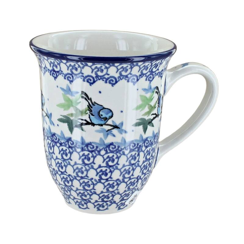 Blue Rose Polish Pottery 826 Ceramika Artystyczna Large Coffee Mug