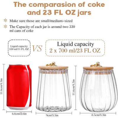 Glass Storage Jars with Airtight Bamboo Lid