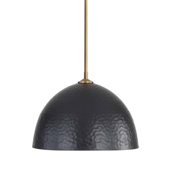 slide 2 of 11, Golden Lighting 6950-L MBS Shepard 16" Wide Pendant Modern Brass / Matte Black
