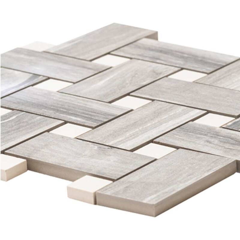 The Tile Life Stately Basketweave 13x13 Pearl Attraction Porcelain Floor & Wall Tile