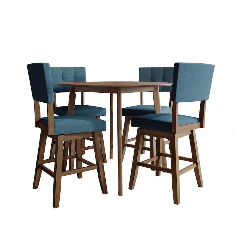CraftPorch Modern Swivel Counter Chair with Round Table - Blue