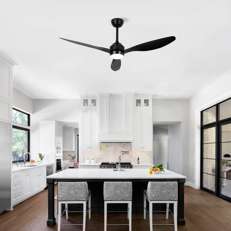 52" Ceiling Fan with Lights, Quiet DC Motor 3 ABS Blade Ceiling Fans, 6 Speed Levels, Reversible Ceiling Fan
