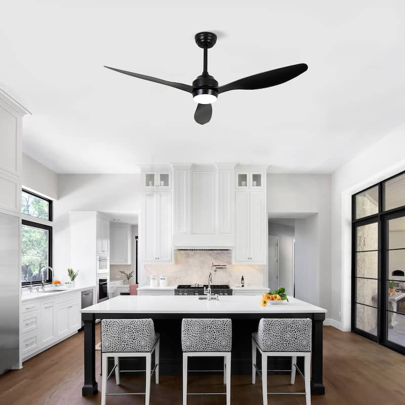 Sofucor 52" Ceiling Fan with Lights Quiet DC Motor 3 ABS Blade 6 Speed Levels,Remote Control,for Patio Living Room,Bedroom