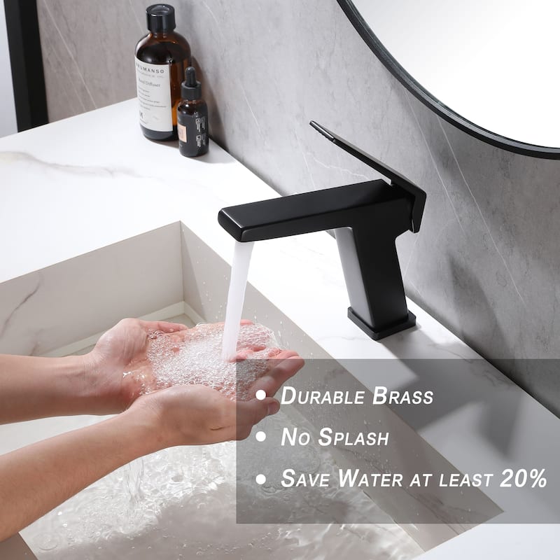 Solid Brass Single Hole Single-Handle Bathroom Sink Faucet