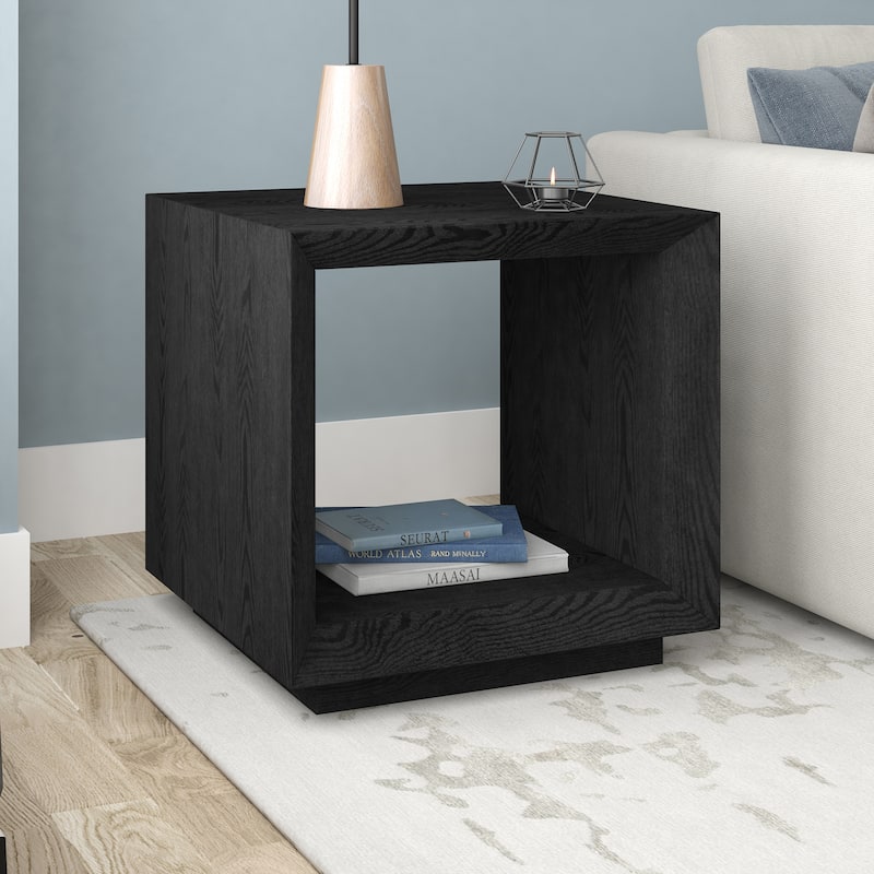 Tannen 22" Wide Rectangular Side Table - Black Grain