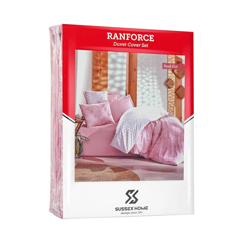SUSSEXHOME Duvet Cover Set, 1 Duvet Cover, 1 Fitted Sheet and 2 Pillowcases | Pink, Hypoallergenic