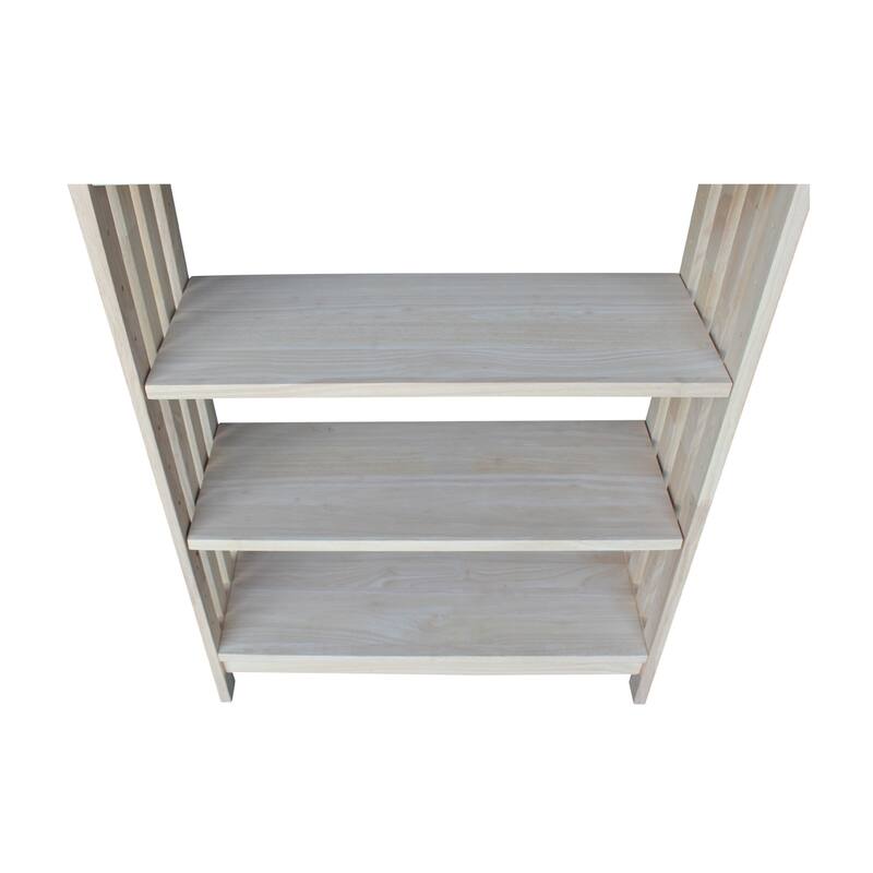 Unfinished Hardwood 3-shelf Mission Style Unit