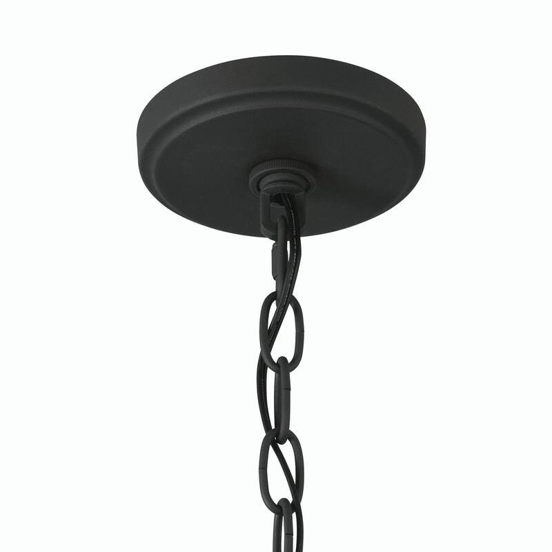 Acroma 3-Light Matte Black Outdoor Pendant Lantern