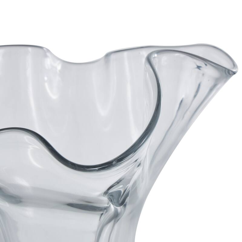 Clear Glass Fluted Tulip Abstract Vase