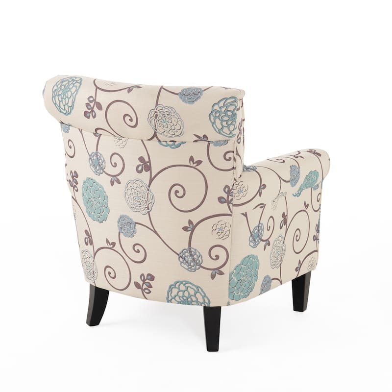 Modern 31.75" Upholstered Club Chair with Tapered Birch Wood Legs for Living Room