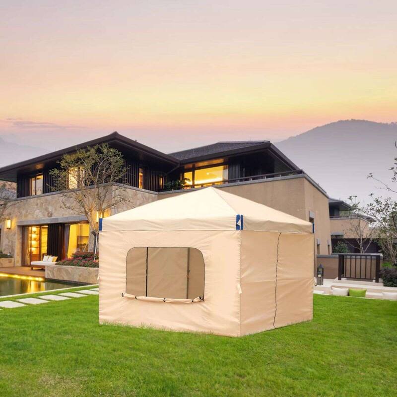 Aoodor 10x10 FT Pop-Up Canopy Tent with Roller Bag and Curtain